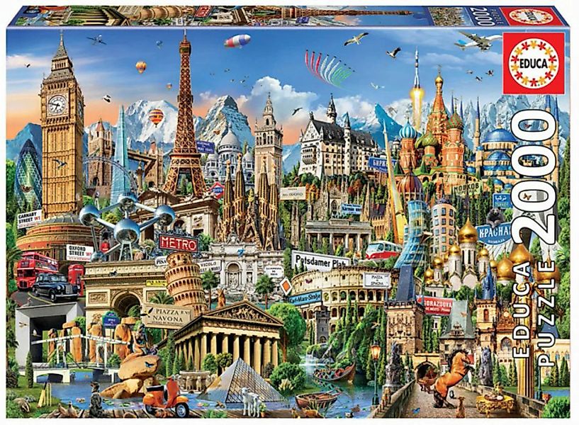 Educa Puzzle 9217697 - Europe Landmarks - 2000 Teile Puzzle günstig online kaufen