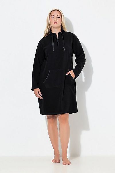 Ulla Popken Schlafanzug Loungewear-Fleecekleid Stehkragen Langarm günstig online kaufen