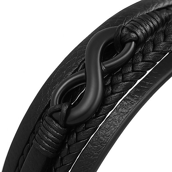 UNIQAL.de Lederarmband Schwarz mit Unendlichkeit Symbol günstig online kaufen