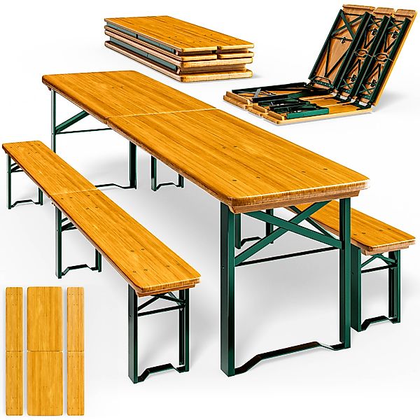 Bierzeltgarnitur 3-tlg 220x50x75cm klappbar günstig online kaufen