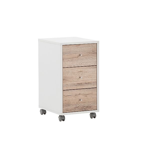 PROREGAL Rollcontainer Pigeon HxBxT 59,7 x 32,6 x 39 cm 3 Schubladen Weiß & günstig online kaufen