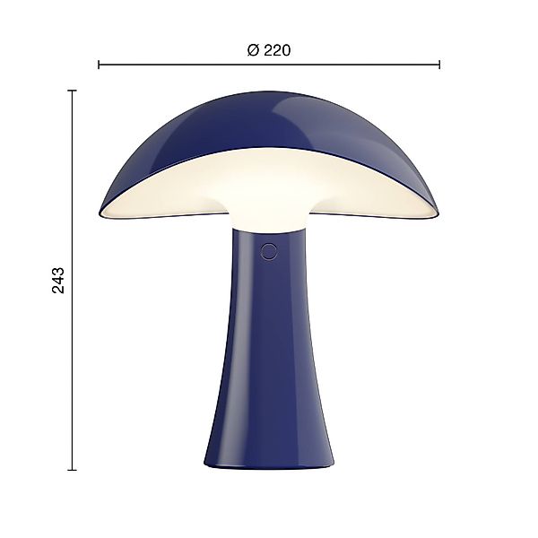 Louis Poulsen LED-Akkutischleuchte Rumee 220, blau, IP44 günstig online kaufen