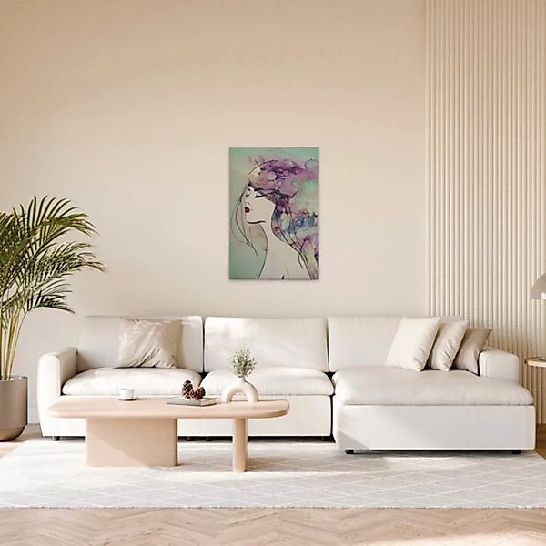 A.S. Création Leinwandbild "Lady 3 - Wandbild Bunt Grün Violett Keilrahmen günstig online kaufen