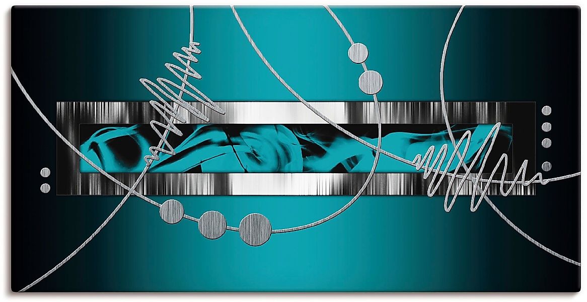 Artland Wandbild »Silber abstrakt auf petrol«, Gegenstandslos, (1 St.), als günstig online kaufen