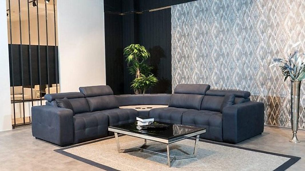 Xlmoebel Ecksofa Sofa in L-Form aus Leder, Großes Graues Wohnzimmercouch-De günstig online kaufen