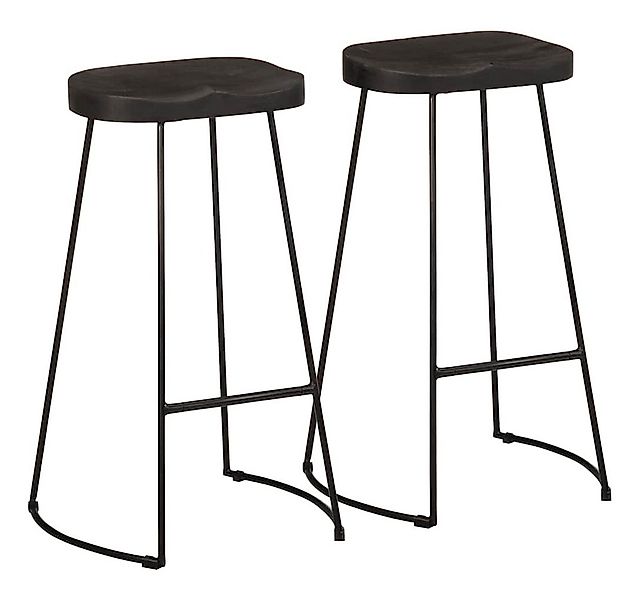 vidaXL Barhocker Barhocker 2 Stk. Schwarz 45x40x78 cm Massivholz (2 St) günstig online kaufen