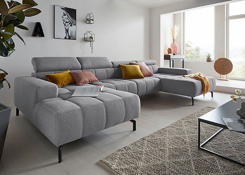 DOMO collection Wohnlandschaft "Cunelli tolle Sitznähte als Designelement, günstig online kaufen