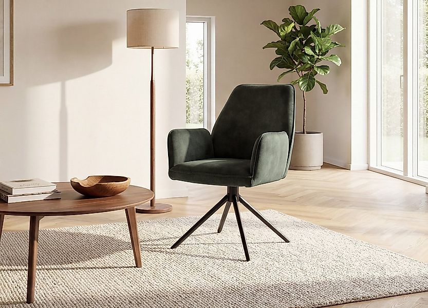 Massivart® Polsterstuhl drehbar, Esszimmerstuhl mit Armlehnen, »Ottawa«, Ve günstig online kaufen