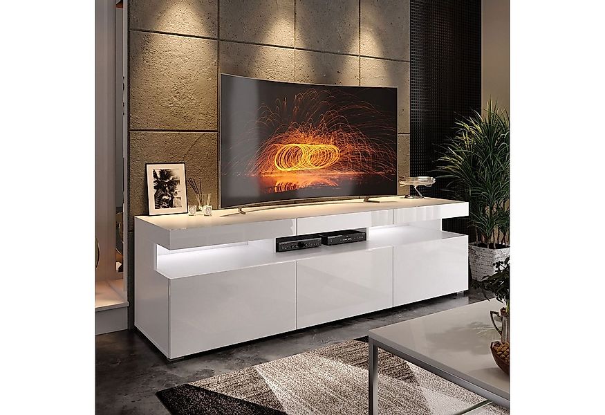 yourhouse24 Lowboard BRASILIA TV-Schrank Hochglanz Artisan Eiche Schwarz Fe günstig online kaufen