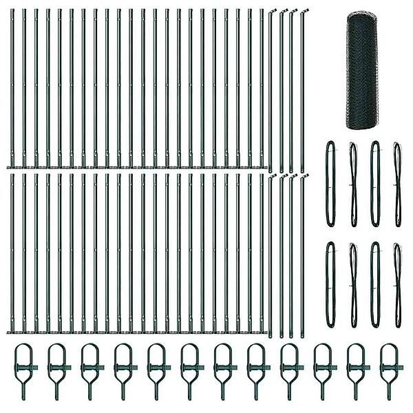 vidaXL Zaunpfosten Grün 100 x 0,4 m 13 mm Maschenweite Stahl und PVC 335357 günstig online kaufen