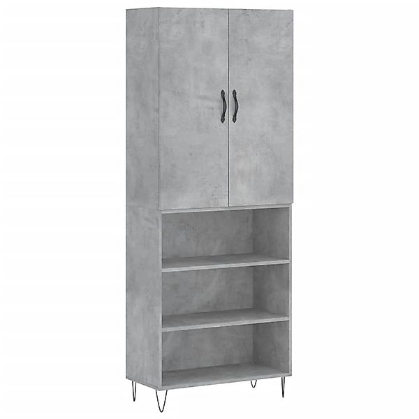 vidaXL Highboard Betongrau 69,5x34x180 cm Holzwerkstoff 3198117 günstig online kaufen
