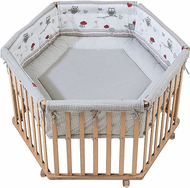 roba Laufgitter "Cosiplay Adam & Eule, natur, 6-eckig" bis 15 kg mit Stoffe günstig online kaufen