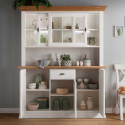 Küchenbuffetschrank im Landhausstil Kiefer und Eiche Massivholz günstig online kaufen