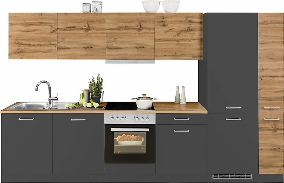 KOCHSTATION Küchenzeile "KS-Kehl" mit E-Geräten, 330cm, inkl. Kühl/Gefrierk günstig online kaufen