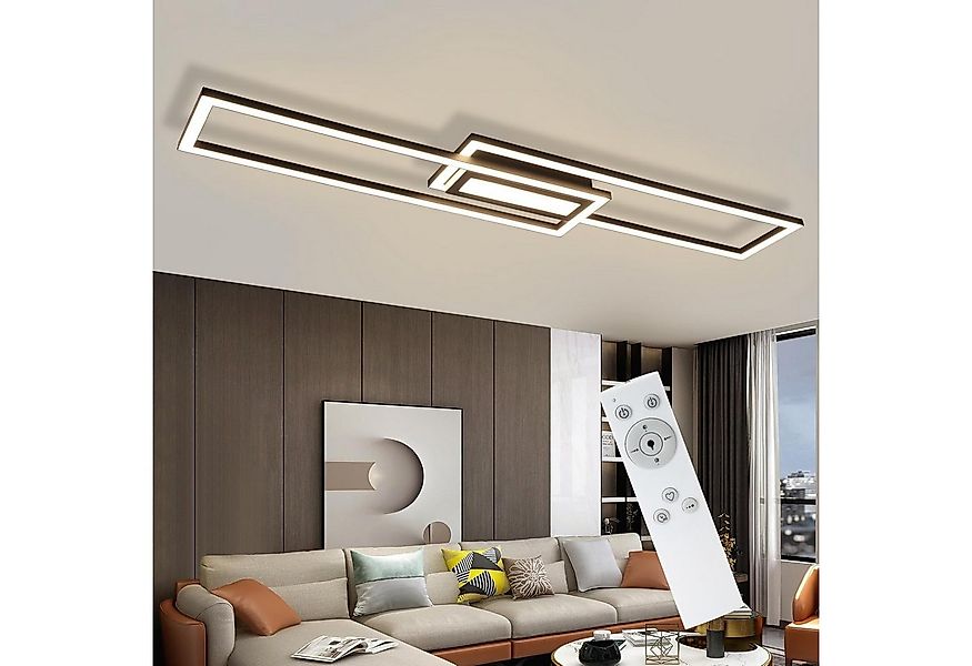 Nettlife LED Deckenleuchte Modern Dimmbar Schwarz 50W 95CM Geometrisch Deck günstig online kaufen