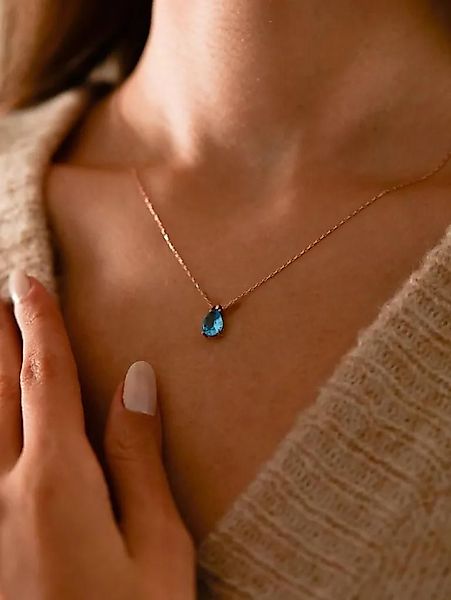 Einzelstück Kette mit Anhänger Halskette AZUL günstig online kaufen