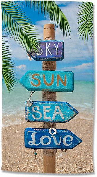 good morning Strandtuch "Happy place" Mikrofaser, 100x180, Schnelltrocknend günstig online kaufen