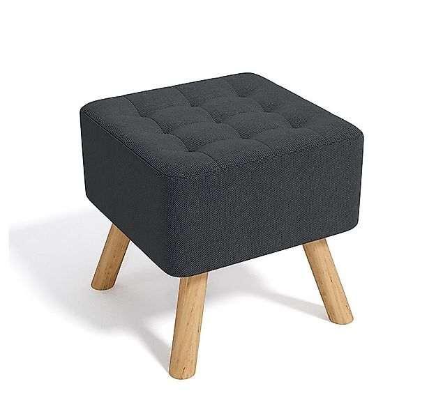 LIVINGANDHOME Sitzhocker Quadratischer Polsterhocker mit Eichenholzbeine, a günstig online kaufen
