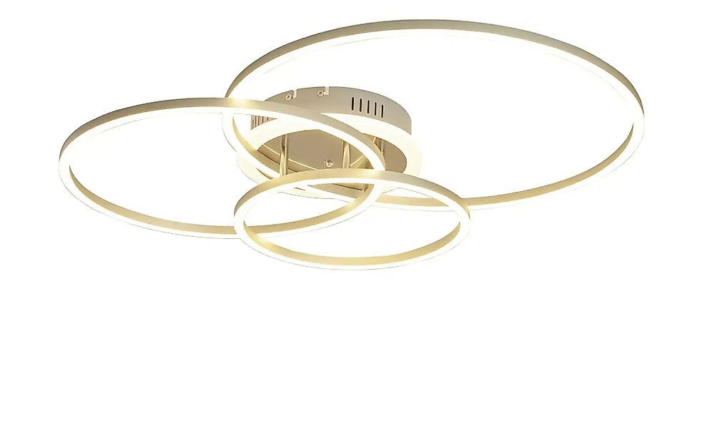 Meisterleuchten LED-Deckenleuchte  3 Ringe  alufarben   ¦ schwarz ¦ Maße (c günstig online kaufen