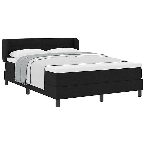 vidaXL Bett Boxspring-Bett mit Matratze Schwarz 140x190 cm Stoff (1-tlg) günstig online kaufen