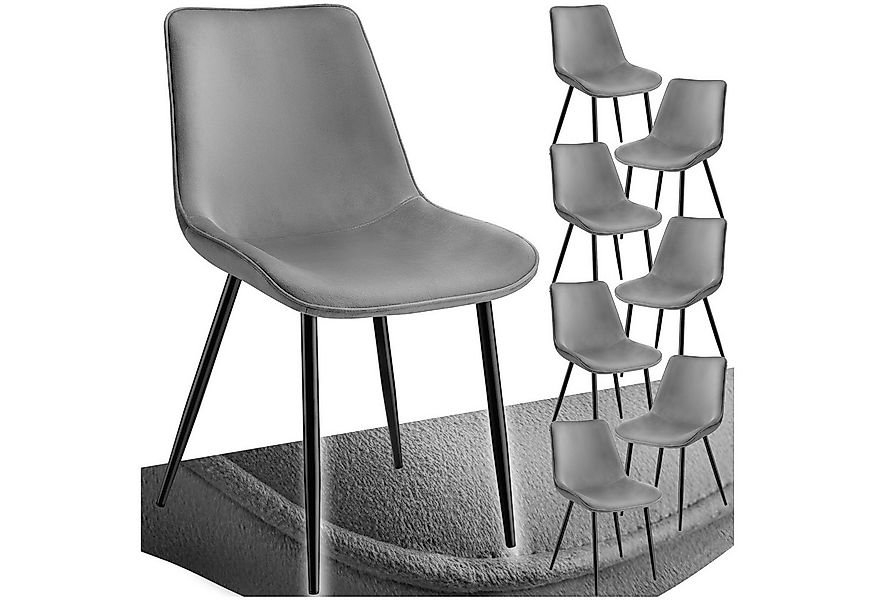 tectake Esszimmerstuhl Set Stuhl Monroe Samtoptik (Set, 8 St), Ergonomisch günstig online kaufen