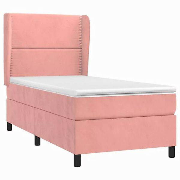 vidaXL Boxspringbett Boxspringbett mit Matratze Rosa 100x200 cm Samt Bett B günstig online kaufen