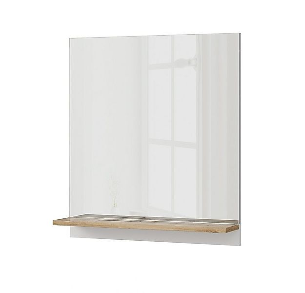 Vicco Badspiegel Marelle, Weiß/Artisan-Eiche, 60 x 67 cm mit Regal günstig online kaufen