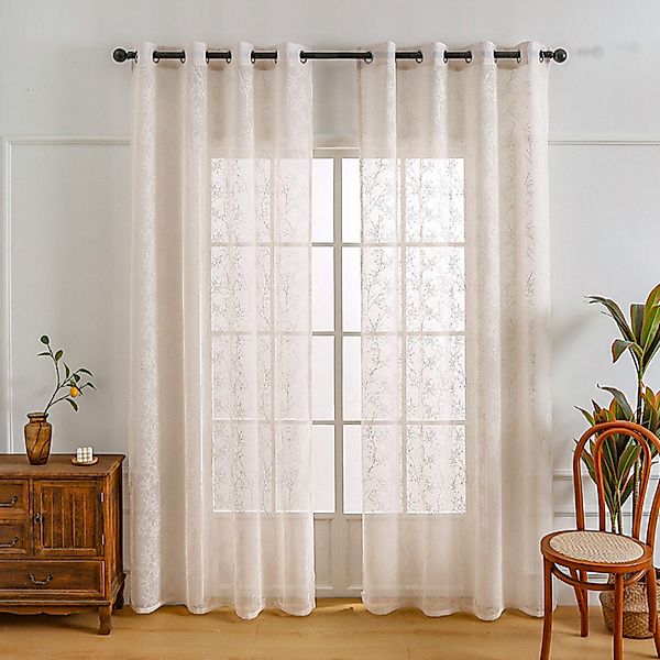 BYSURE Gardine, (2 St), 2er-Pack bestickte günstig online kaufen