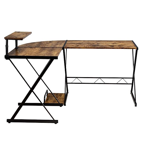COSTWAY Computertisch, Monitorregal, CPU-Ständer, Metallrahmen, 147x112x79c günstig online kaufen