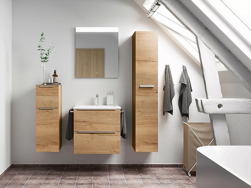 nobilia® Badmöbel-Set Levere, (4-St., vormontiert, mit günstig online kaufen