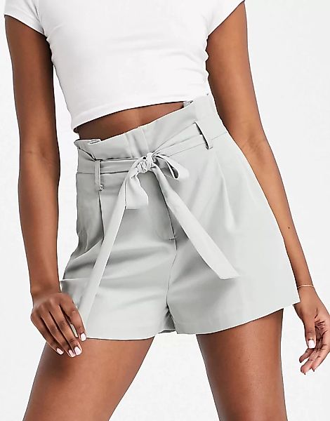 Miss Selfridge – Shorts in Minzgrün mit Paperbag-Taille günstig online kaufen