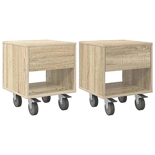 vidaXL Nachttisch 2 Stk Sonoma-Eiche 40,5 x 40 x 48 cm Holzwerkstoff 891061 günstig online kaufen