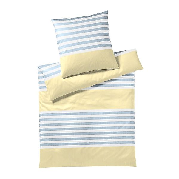 Elegante Interlock Jersey Bettwäsche Summerstripe 3567-3 Gelb 135x200 günstig online kaufen