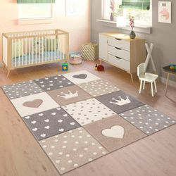 Paco Home Kinderteppich "Cosmo 339" rechteckig 16 mm Höhe Kurzflor, Pastell günstig online kaufen
