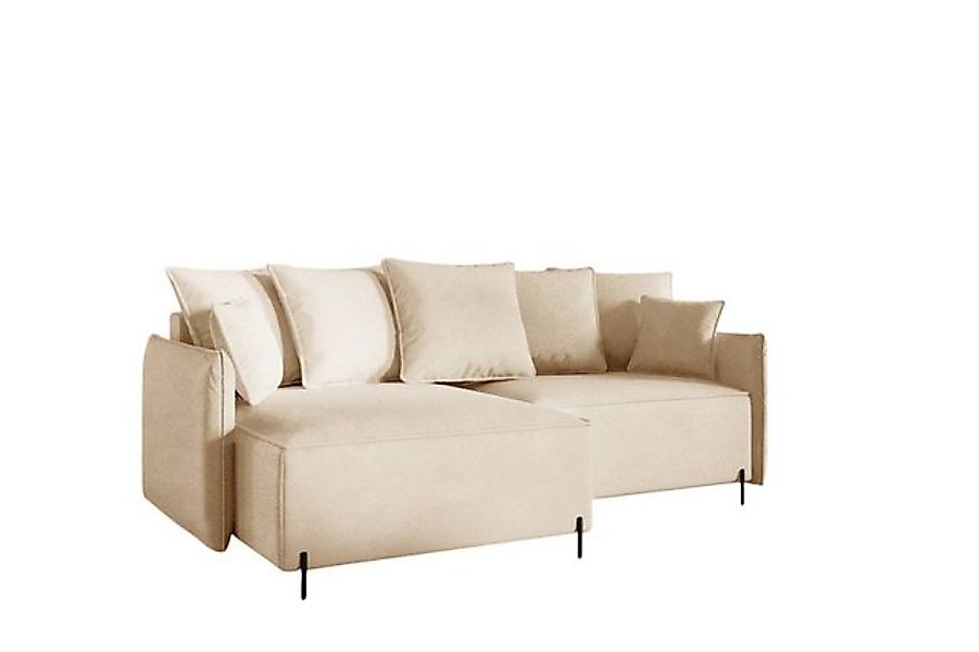 Fun Möbel Ecksofa Schlafsofa Sofa BETTO in Stoff Now or Never, Ottomane Lin günstig online kaufen