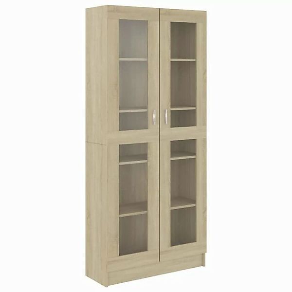 furnicato Bücherregal Vitrinenschrank Sonoma-Eiche 82,5x30,5x185,5 cm Holzw günstig online kaufen