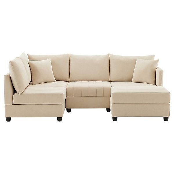 BlingBin Ecksofa Modulares Sofa 5-Sitzer mit flexiblem Fußhocker, 1 Teile, günstig online kaufen