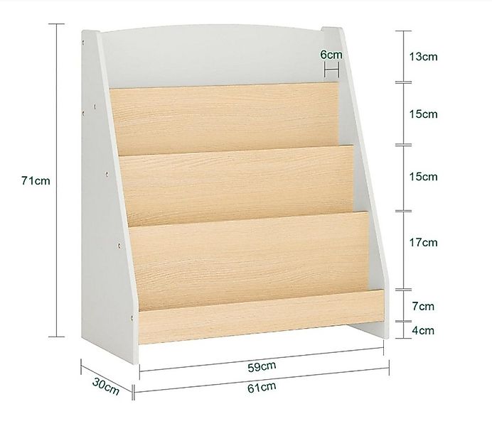 JEOBEST Kinderregal Bücherregal für Kinder mit 4 Ablagefächern für Bücher, günstig online kaufen