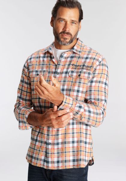Man's World Flanellhemd mit Stickerei günstig online kaufen