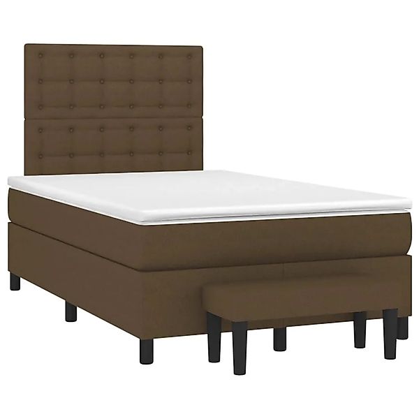 vidaXL Boxspringbett mit Matratze Dunkelbraun 120x190 cm Stoff 3270386 günstig online kaufen