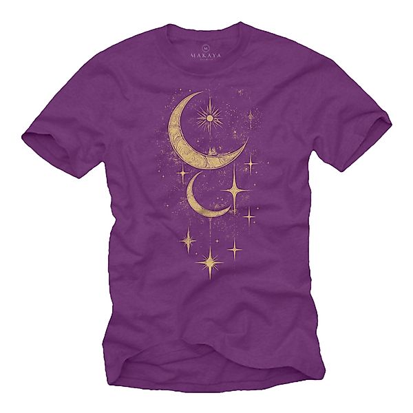 MAKAYA Kurzarmshirt Herren Sonne Mond Sterne günstig online kaufen