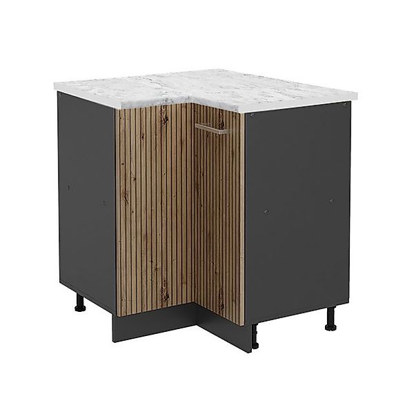 Vicco Eckunterschrank R-Line Artisan-Eiche/Anthrazit 76 cm AP Marmor günstig online kaufen
