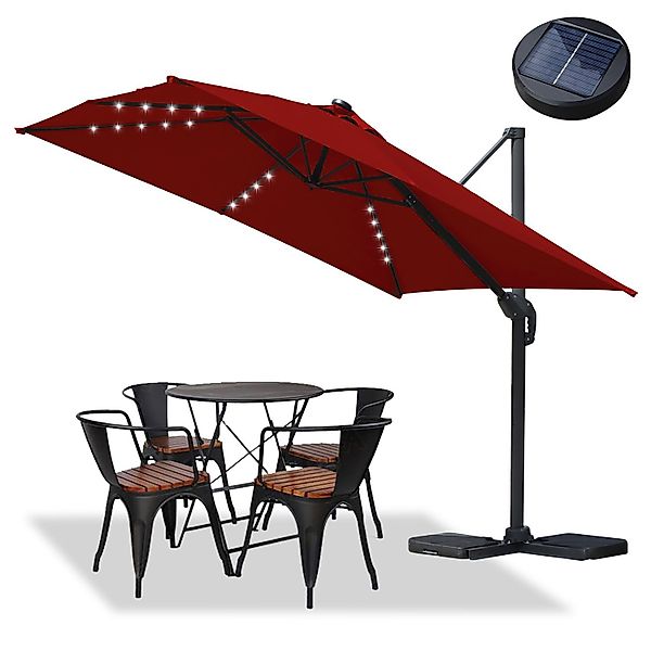 Clanmacy Sonnenschirm Sonnenschirm mit LED Beleuchtung günstig online kaufen