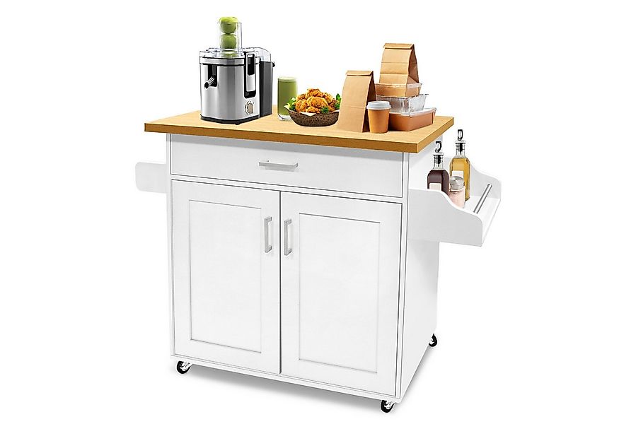 FIVMEN Küchenwagen Kücheninselwagen auf Rollen Küchen Wagen Küchenschrank 1 günstig online kaufen