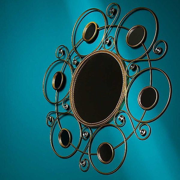 Goldfarbiger Spiegel für die Wandmontage Metallrahmen günstig online kaufen
