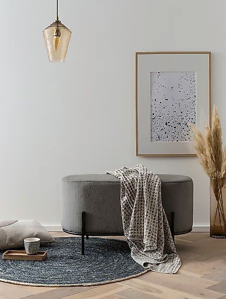 SalesFever Polsterhocker, mit Design-Gestell aus schwarzem Metall günstig online kaufen