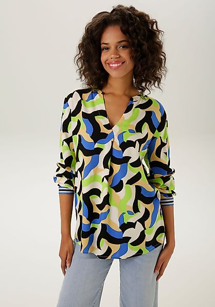 Aniston CASUAL Schlupfbluse mit trendfarbenen, graphischen günstig online kaufen