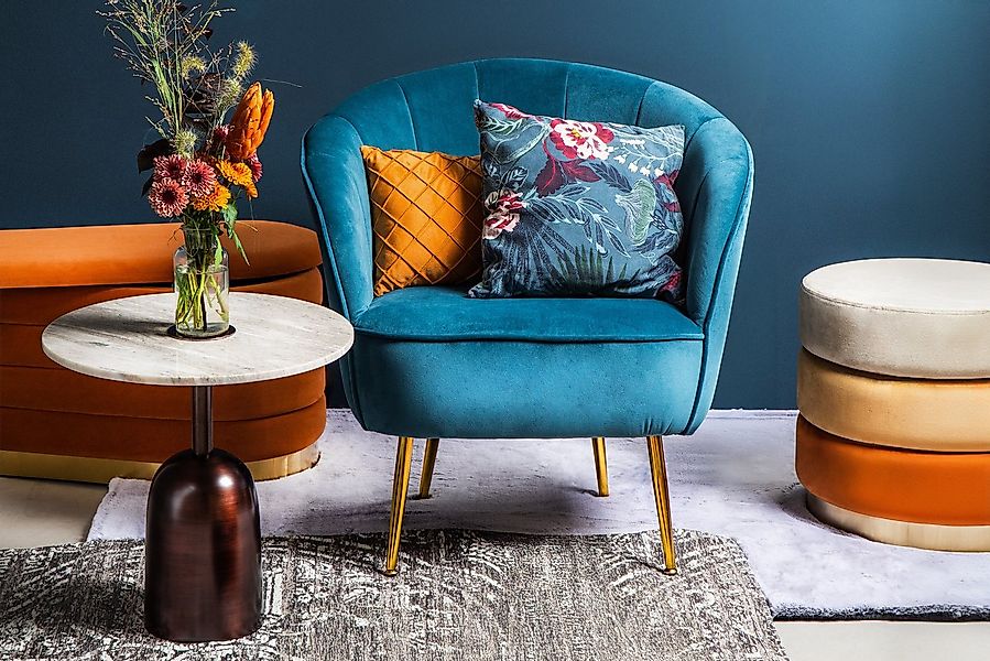 Kayoom Sessel Loulan 125, gemütlicher Cocktail-Sessel, edler Samtbezug (1-S günstig online kaufen