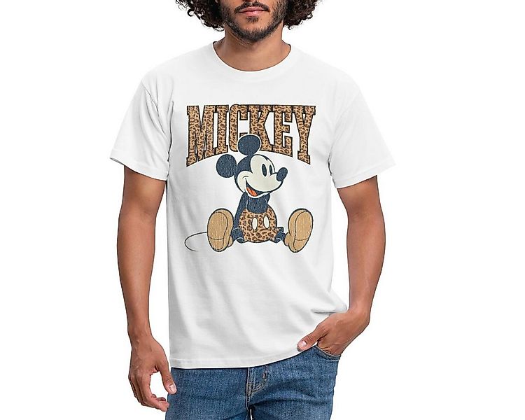 Spreadshirt T-Shirt Mickey & Minnie Mickey Mouse Im Leo Look Männer T-Shirt günstig online kaufen