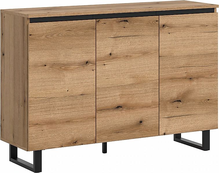 INOSIGN Sideboard "TOMA, Breite: 120 cm, mit Metall-Kufen-Fuß, 3 Türen, 3 E günstig online kaufen